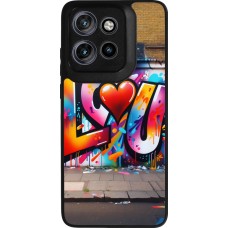 Coque Motorola Moto S50 - Silicone rigide noir Valentine 2025 Love U Tag