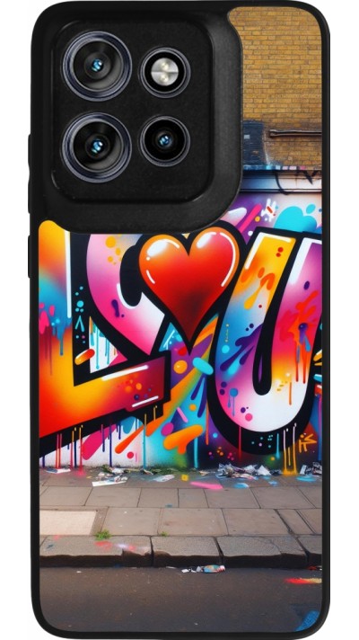 Coque Motorola Moto S50 - Silicone rigide noir Valentine 2025 Love U Tag