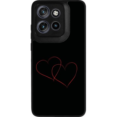 Coque Motorola Moto S50 - Silicone rigide noir Valentine 2023 attached heart
