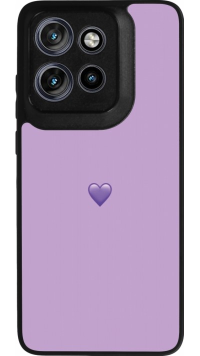 Coque Motorola Moto S50 - Silicone rigide noir Valentine 2023 purpule single heart