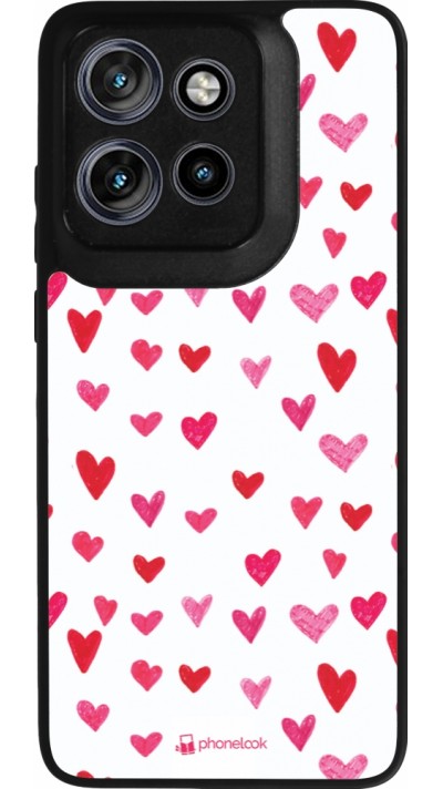 Motorola Moto S50 Case Hülle - Silikon schwarz Valentine 2022 Many pink hearts