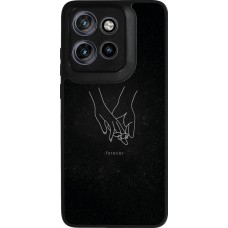 Coque Motorola Moto S50 - Silicone rigide noir Valentine 2023 hands forever