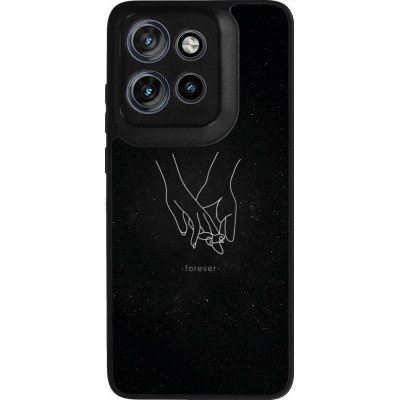 Coque Motorola Moto S50 - Silicone rigide noir Valentine 2023 hands forever