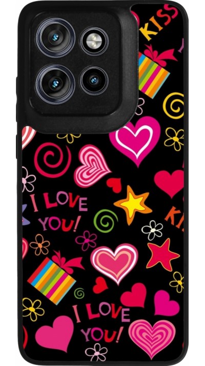 Coque Motorola Moto S50 - Silicone rigide noir Valentine 2023 love symbols