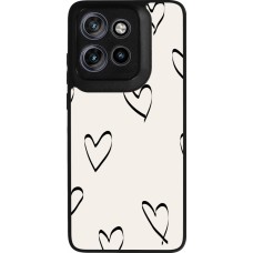 Motorola Moto S50 Case Hülle - Silikon schwarz Valentine 2023 minimalist hearts