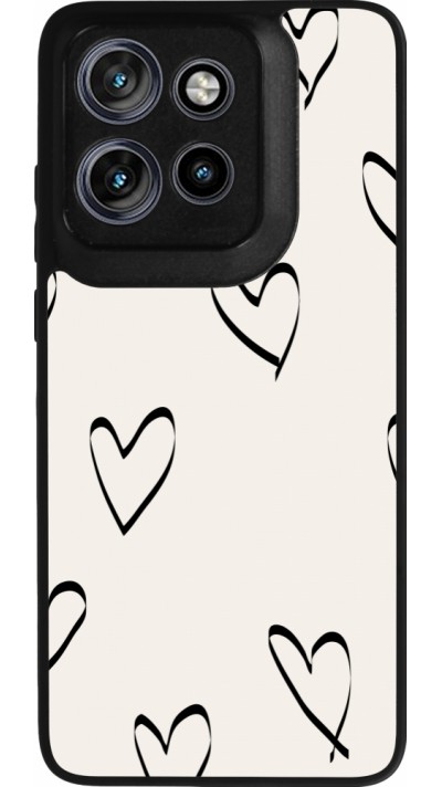 Coque Motorola Moto S50 - Silicone rigide noir Valentine 2023 minimalist hearts
