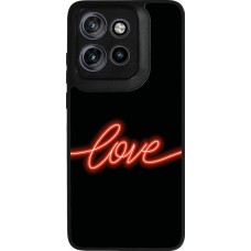 Motorola Moto S50 Case Hülle - Silikon schwarz Valentine 2023 neon love