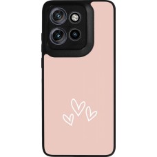 Coque Motorola Moto S50 - Silicone rigide noir Valentine 2023 three minimalist hearts