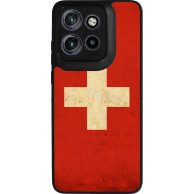 Motorola Moto S50 Case Hülle - Silikon schwarz Vintage Flag SWISS