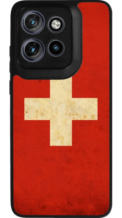 Coque Motorola Moto S50 - Silicone rigide noir Vintage Flag SWISS