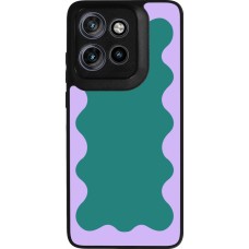 Motorola Moto S50 Case Hülle - Silikon schwarz Wavy Rectangle Green Purple
