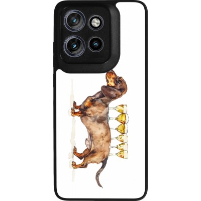 Coque Motorola Moto S50 - Silicone rigide noir Wine Teckel