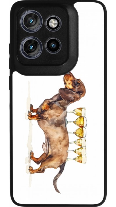 Coque Motorola Moto S50 - Silicone rigide noir Wine Teckel