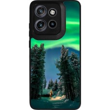 Motorola Moto S50 Case Hülle - Silikon schwarz Winter 22 Northern Lights