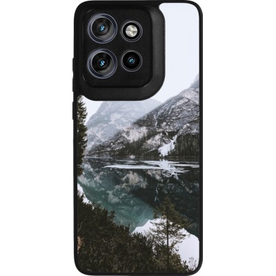 Coque Motorola Moto S50 - Silicone rigide noir Winter 22 snowy mountain and lake