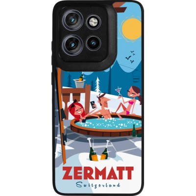 Coque Motorola Moto S50 - Silicone rigide noir Zermatt Mountain Jacuzzi