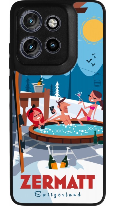 Coque Motorola Moto S50 - Silicone rigide noir Zermatt Mountain Jacuzzi