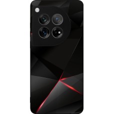 Coque OnePlus 12 - Silicone rigide noir Black Red Lines