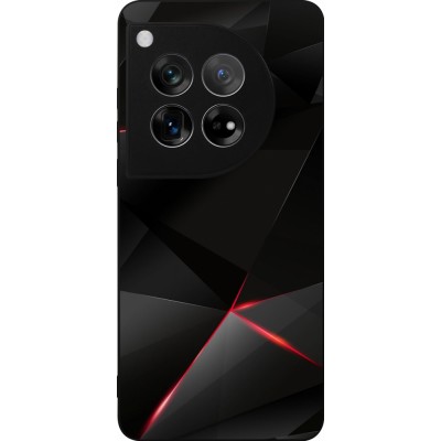 Coque OnePlus 12 - Silicone rigide noir Black Red Lines