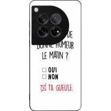 Coque OnePlus 12 - Silicone rigide noir Bonne humeur matin