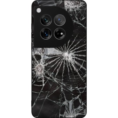 OnePlus 12 Case Hülle - Silikon schwarz Broken Screen
