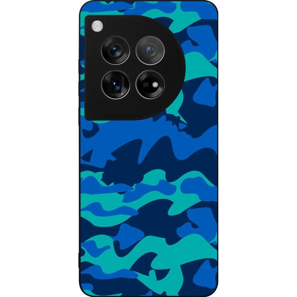 OnePlus 12 Case Hülle - Silikon schwarz Camo Blue