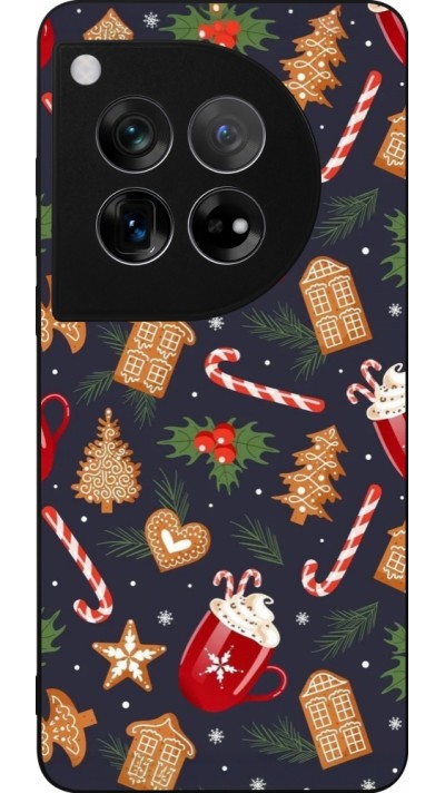 OnePlus 12 Case Hülle - Silikon schwarz Christmas 25 Pattern Gingerbread House
