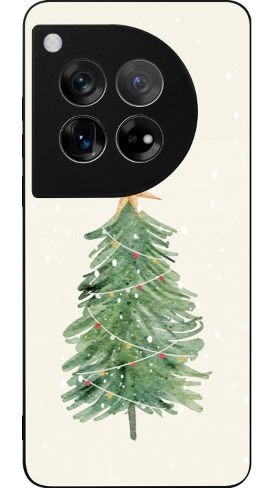 OnePlus 12 Case Hülle - Silikon schwarz Christmas 25 Sketch Tree
