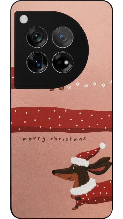 OnePlus 12 Case Hülle - Silikon schwarz Christmas 25 Teckel Merry Xmas
