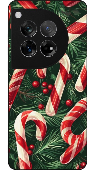 OnePlus 12 Case Hülle - Silikon schwarz Christmas 25 Xmas Stick