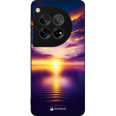OnePlus 12 Case Hülle - Silikon schwarz Sonnenuntergang gelb violett
