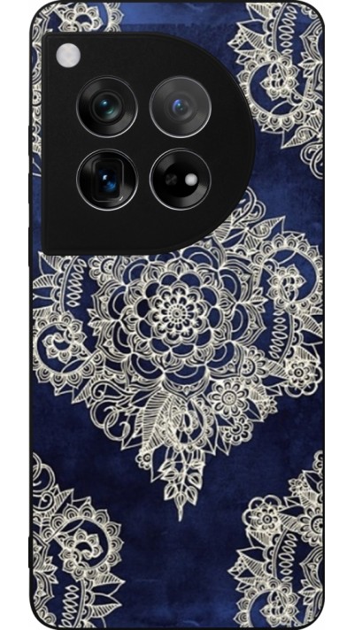 OnePlus 12 Case Hülle - Silikon schwarz Cream Flower Moroccan