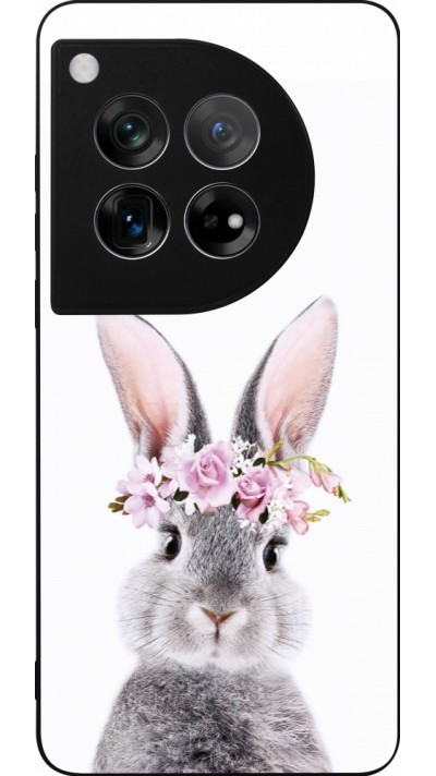 OnePlus 12 Case Hülle - Silikon schwarz Easter 2023 flower bunny