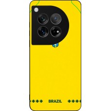 Coque OnePlus 12 - Silicone rigide noir Maillot de football Bresil 2026 personnalisable