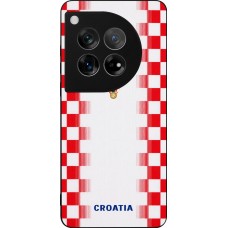 Coque OnePlus 12 - Silicone rigide noir Maillot de football Croatie 2026 personnalisable