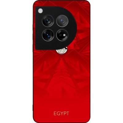 Coque OnePlus 12 - Silicone rigide noir Maillot de football Égypte 2026 personnalisable