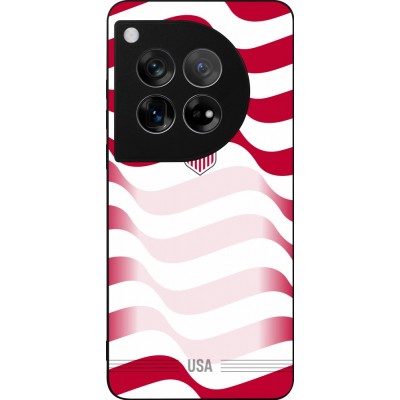 Coque OnePlus 12 - Silicone rigide noir Maillot de football États-Unis 2026 personnalisable