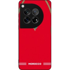 Coque OnePlus 12 - Silicone rigide noir Maillot de football Maroc 2026 personnalisable
