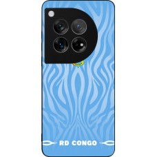 Coque OnePlus 12 - Silicone rigide noir Maillot de football RD Congo 2026 personnalisable