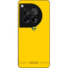 Coque OnePlus 12 - Silicone rigide noir Maillot de football Suède 2026 personnalisable