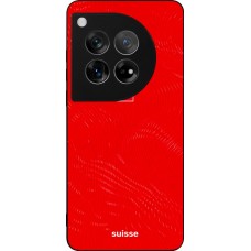 Coque OnePlus 12 - Silicone rigide noir Maillot de football Suisse 2026 personnalisable