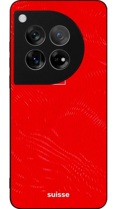 Coque OnePlus 12 - Silicone rigide noir Maillot de football Suisse 2026 personnalisable