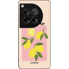 Coque OnePlus 12 - Silicone rigide noir Fruit market lemons 2026