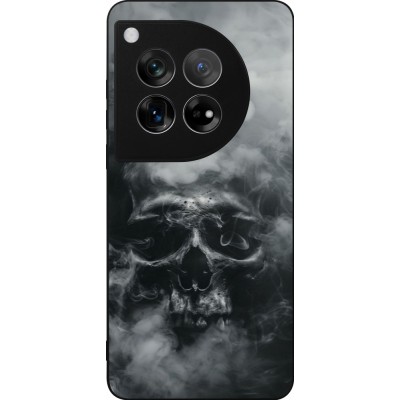 OnePlus 12 Case Hülle - Silikon schwarz Halloween 2024 smoky skull