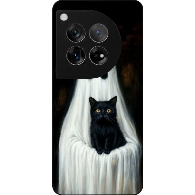 OnePlus 12 Case Hülle - Silikon schwarz Halloween 2025 Ghost with black cat
