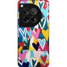 OnePlus 12 Case Hülle - Silikon schwarz Joyful Hearts