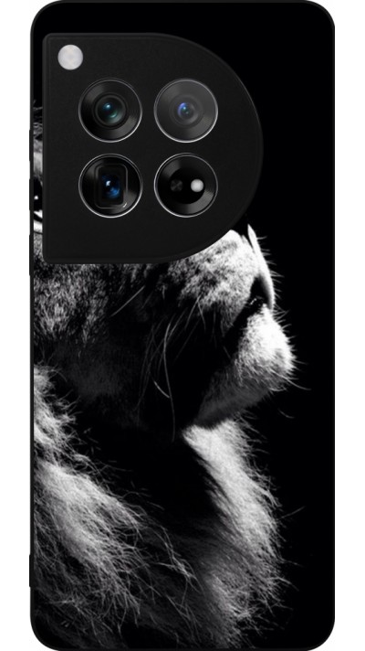 OnePlus 12 Case Hülle - Silikon schwarz Lion looking up
