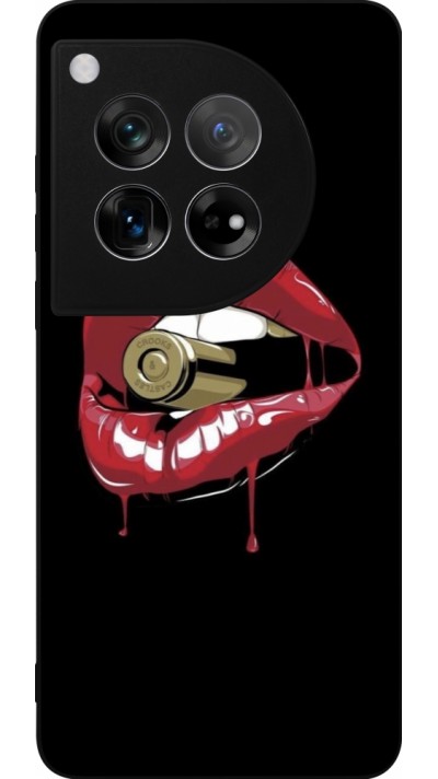 OnePlus 12 Case Hülle - Silikon schwarz Lips bullet