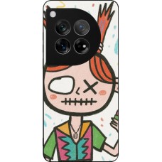 Coque OnePlus 12 - Silicone rigide noir Little Girl Sketch
