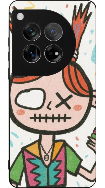 OnePlus 12 Case Hülle - Silikon schwarz Little Girl Sketch
